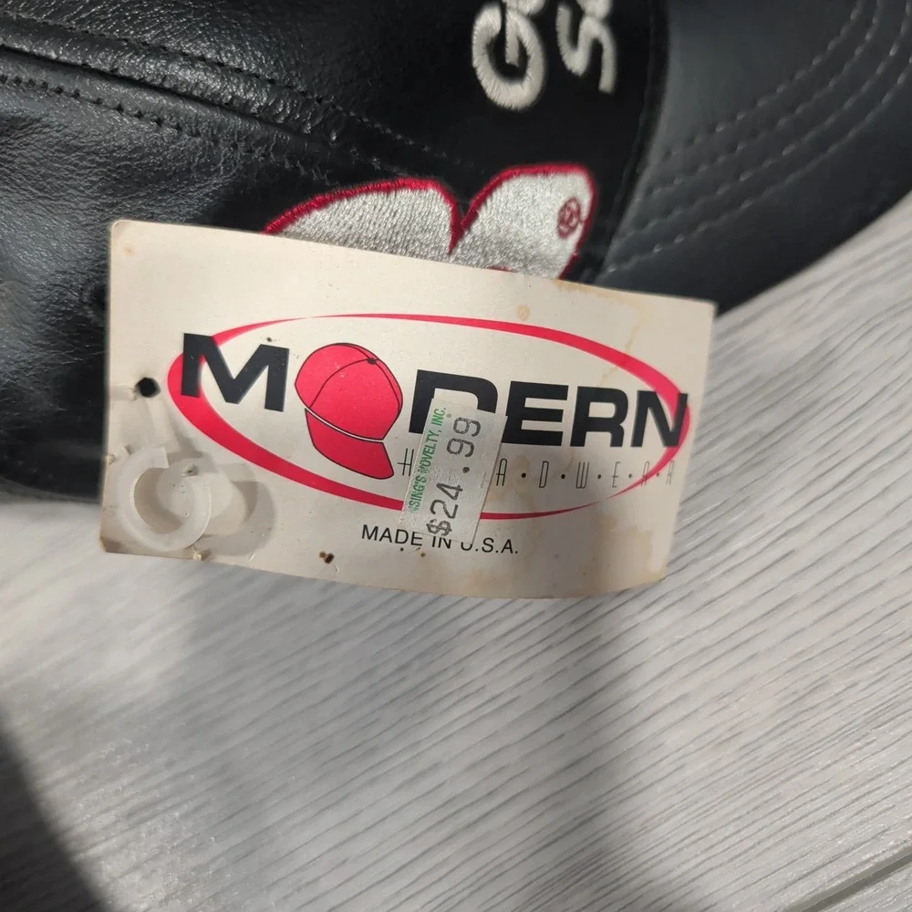 Vintage Modern Headwear‎ Hat Black Leather Dale Earnhardt GM NASCAR Racing USA